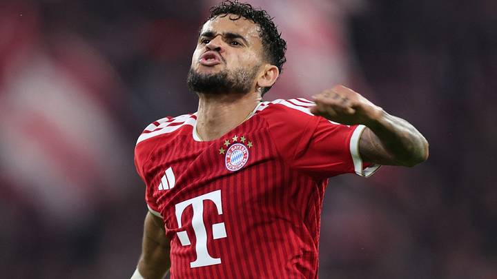 Luis Díaz celebra el sexto gol del Bayern Múnich Luis Díaz celebra el sexto gol del Bayern Múnich