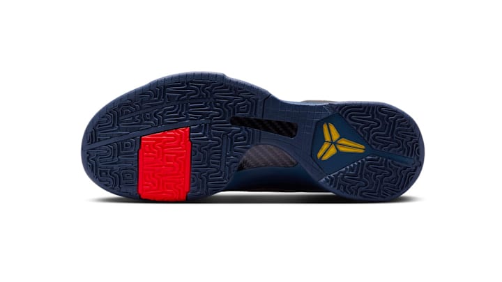 Navy and orange Nike Kobe 5 outsole.