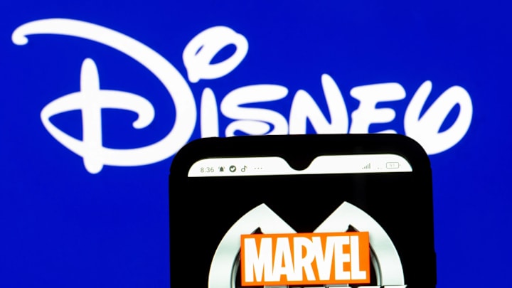 In this photo illustration, the Marvel Universe Live! logo...