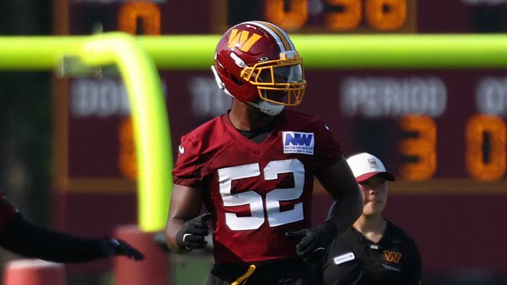 Jul 29, 2026; Ashburn, VA, USA; Washington Commanders linebacker Sonny Styles (52) participates in a drill on day one of training camp at the BigBear.ai Performance Center at Commanders Park. Mandatory Credit: Geoff Burke-Imagn Images Jul 29, 2026; Ashburn, VA, USA; Washington Commanders linebacker Sonny Styles (52) participates in a drill on day one of training camp at the BigBear.ai Performance Center at Commanders Park. Mandatory Credit: Geoff Burke-Imagn Images