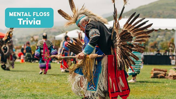 A dancer in traditional regalia during the Chumash Day Powwow and Inter-tribal Gathering in Malibu, California in 2023.