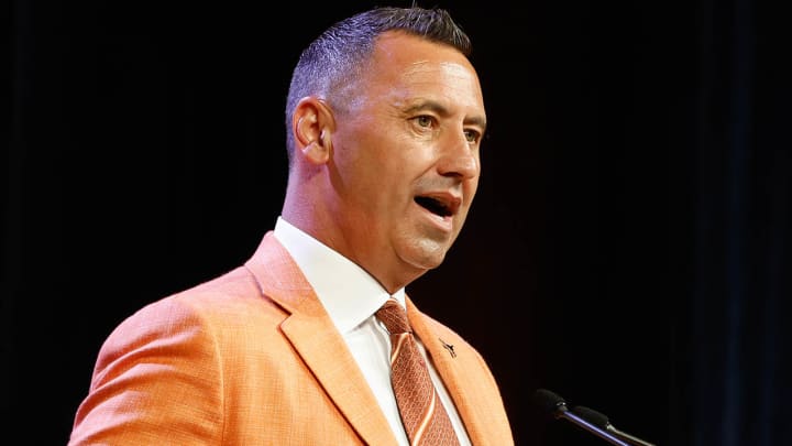 Texas coach Steve Sarkisian with the media SEC Media Days at the Omni Hotel in downtown Dallas. Texas coach Steve Sarkisian with the media SEC Media Days at the Omni Hotel in downtown Dallas.
