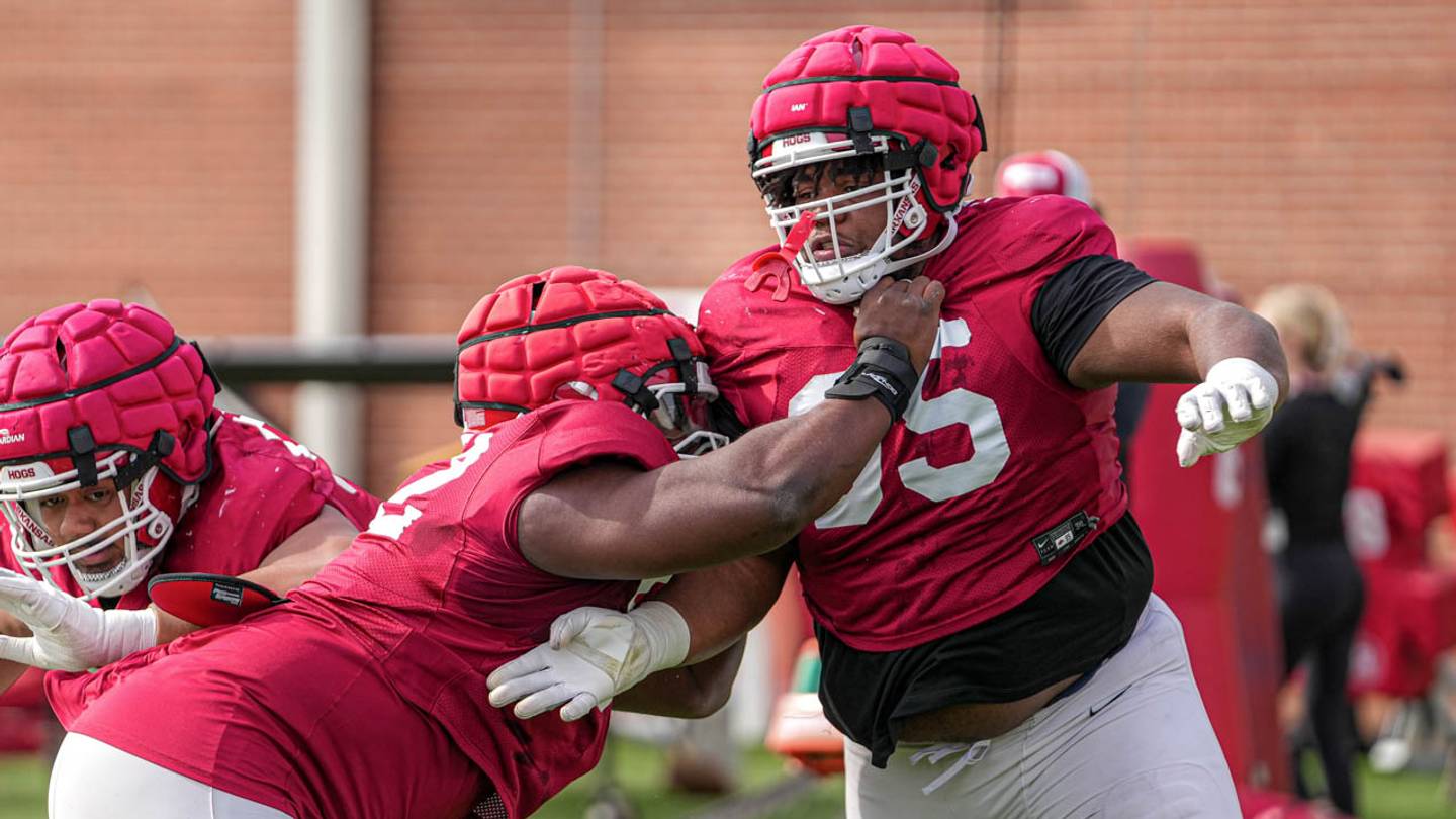 Largest Razorback Biggest Question on Razorbacks' Defensive Line Obvious