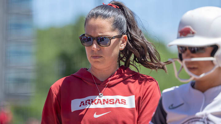 Courtney Deifel during the second day of the Fayetteville Regional against Oklahoma State. Courtney Deifel during the second day of the Fayetteville Regional against Oklahoma State.