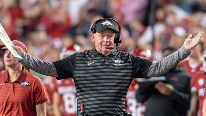 Bobby Petrino on the sidelines during game against the Texas A&M Aggies at Razorback Stadium in Fayetteville, Ark. Bobby Petrino on the sidelines during game against the Texas A&M Aggies at Razorback Stadium in Fayetteville, Ark.