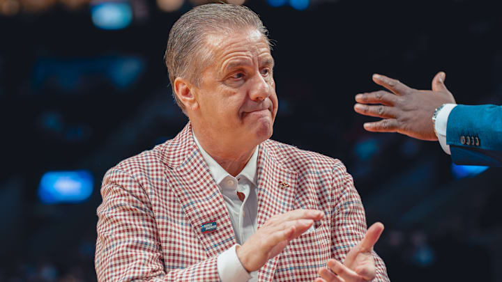Arkansas Razorbacks coach John Calipari on the sidelines during game against High Point.