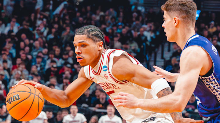 Arkansas Razorbacks guard Darius Acuff Jr. against High Point.