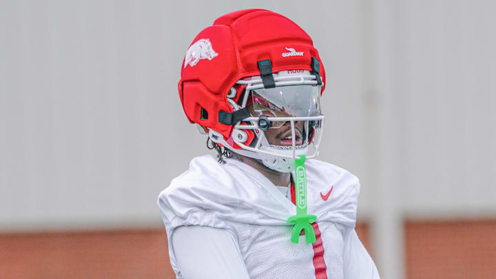 Arkansas Razorbacks wide receiver Courtney Crutchfield at spring practice.