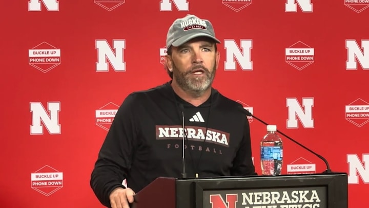 Nebraska defensive coordinator John Butler meets with the media after Tuesday's practice.
