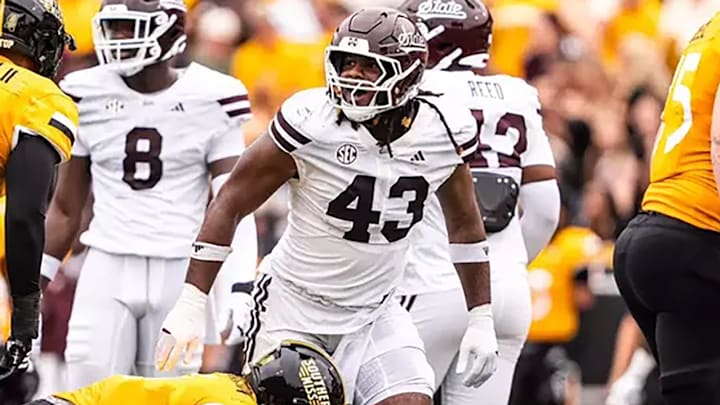 Mississippi State Bulldogs' defensive lineman Whill Whitson during game with the Southern Mississippi Golden Eagles in Hattiesburg, Miss.