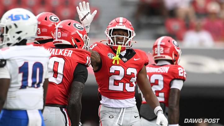 Georgia defensive back Tyriq Green in the Bulldogs' season opener against Tennessee State in Sanford Stadium; Athens, Georgia on 10/12/2026. Georgia defensive back Tyriq Green in the Bulldogs' season opener against Tennessee State in Sanford Stadium; Athens, Georgia on 10/12/2026.