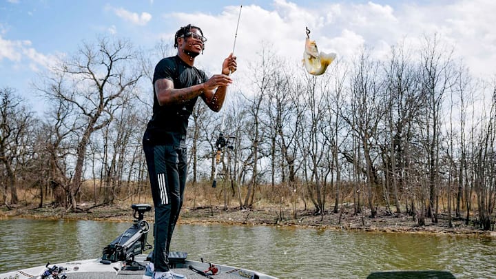 Travis Hunter says, “I’ve been like this my whole life. All I want to do is sleep, play football and fish all day.”