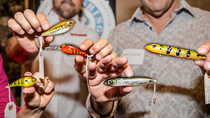 Celebrate 25 years of the Bass Fishing Hall of Fame with limited-edition lures signed by Rick Clunn, Bill Dance, Roland Martin, Bobby Murray, and Larry Nixon. Celebrate 25 years of the Bass Fishing Hall of Fame with limited-edition lures signed by Rick Clunn, Bill Dance, Roland Martin, Bobby Murray, and Larry Nixon.