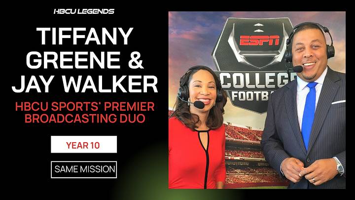 Tiffany Greene and Jay Walker enter Year 10 in the ESPN broadcasting booth together. Tiffany Greene and Jay Walker enter Year 10 in the ESPN broadcasting booth together.
