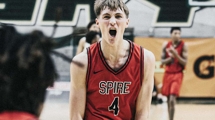 Providence signee Aidan Derkack provided a major spark for Spire Academy during their 2-0 week at the Hoophall West. Providence signee Aidan Derkack provided a major spark for Spire Academy during their 2-0 week at the Hoophall West.
