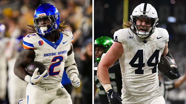 Boise State running back Ashton Jeanty and Penn State tight end Tyler Warren. 
