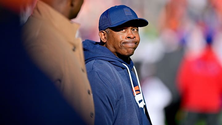 DENVER, CO - JANUARY 17: Denver Broncos defensive coordinator Vance Joseph looks on before the AFC Divisional Round game against the Buffalo Bills at Empower Field at Mile High on January 17, 2026 in Denver, Colorado.