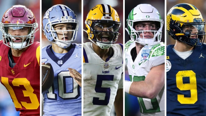 USC's Caleb Williams, UNC's Drake Maye, LSU's Jayden Daniels, Oregon's Bo Nix & Michigan's J.J. McCarthy. 