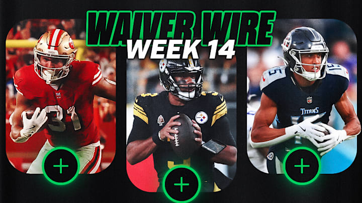 Isaac Guerendo (Left), Russell Wilson (center) and Nick Westbrook-Ikhine (right) are the top adds in fantasy this week. 