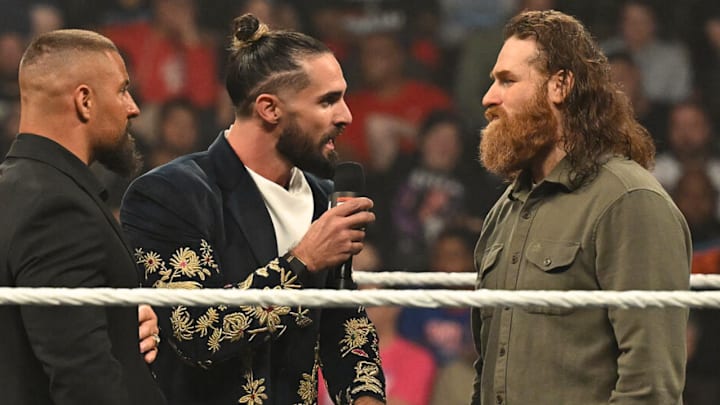 Seth Rollins, Sami Zayn and Bron Breakker on Raw Seth Rollins, Sami Zayn and Bron Breakker on Raw