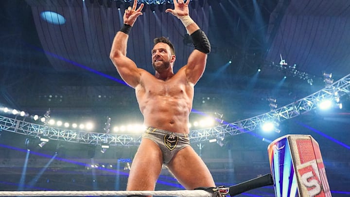 LA Knight after winning Slim Jim Battle Royal at SummerSlam 2023