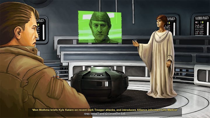 Star Wars: Dark Forces Remaster. Kyle Katarn and Mon Mothma. Image Credit: StarWars.com