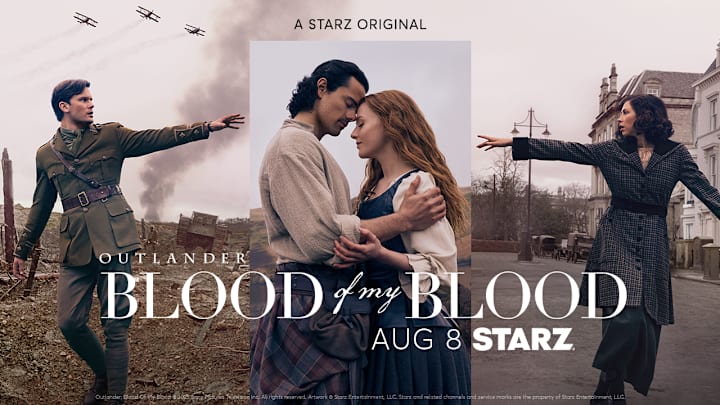 Outlander: Blood Of My Blood S1 Key Art 1, Image IDs: BMB1_050424_11173, BMB1_050424_11178, BMB1_050424_14964, BMB1_050424_14987, BMB1_102_012524_0410, BMB1_102_030524_0004, BMB1_102_030524_0006, BMB1_102_030524_0314, BMB1_108_062124_0066, shutterstock_1033600588, shutterstock_1086807062, shutterstock_2425989305