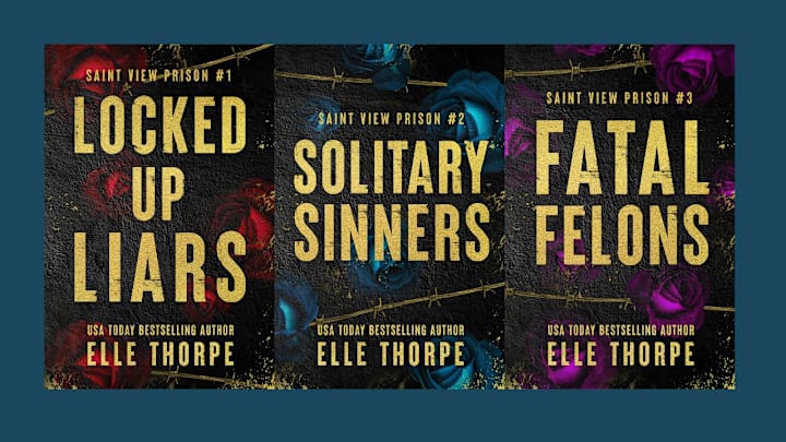 Saint View Prison Series by Elle Thorpe. Locked Up Liars, Solitary Sinners, and Fatal Felons. Image courtesy of Elle Thorpe.