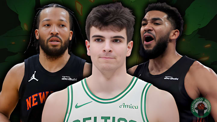 Hugo Gonzalez, Jalen Brunson, and Karl-Anthony Towns Hugo Gonzalez, Jalen Brunson, and Karl-Anthony Towns