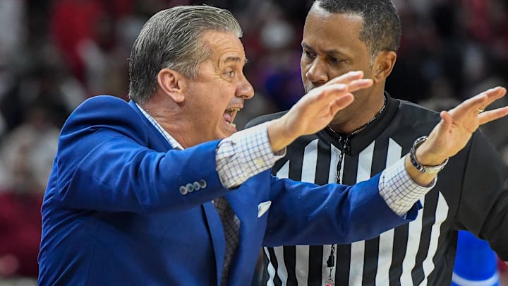 Arkansas Razorbacks coach John Calipari with Kentucky last year at Bud Walton Arena on Jan. 27, 2024 in Fayetteville, Ark.