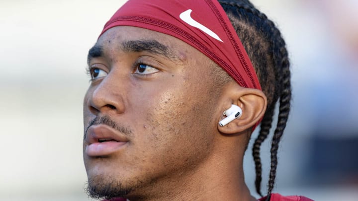 Arkansas Razorbacks quarterback Taylen Green before game with Tennessee Volunteers at Razorback Stadium in Fayetteville, Ark. Arkansas Razorbacks quarterback Taylen Green before game with Tennessee Volunteers at Razorback Stadium in Fayetteville, Ark.