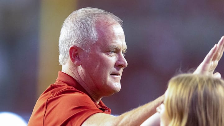 Arkansas Razorbacks athletics director Hunter Yurachek at the game with the Tennessee Volunteers.