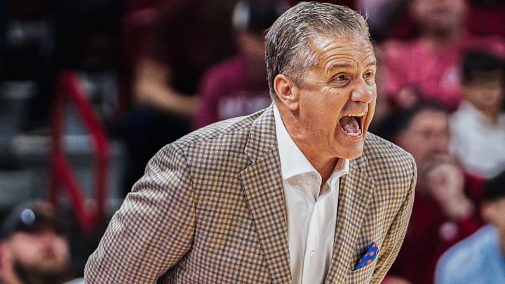 Arkansas Razorbacks coach John Calipari on the sidelines against the UT-San Antonio Road Runners at Bud Walton Arena in Fayetteville, Ark. Arkansas Razorbacks coach John Calipari on the sidelines against the UT-San Antonio Road Runners at Bud Walton Arena in Fayetteville, Ark.