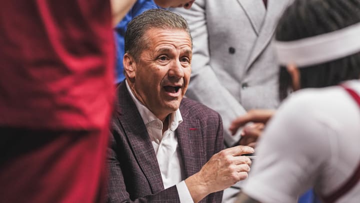 Arkansas Razorbacks coach John Calipari against the Texas Longhorns at Bud Walton Arena in Fayetteville, Ark. Arkansas Razorbacks coach John Calipari against the Texas Longhorns at Bud Walton Arena in Fayetteville, Ark.