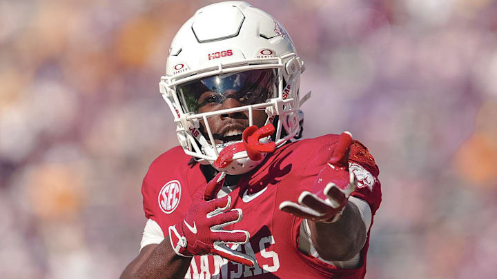 Arkansas Razorbacks wide receiver Courtney Crutchfield on the field against the LSU Tigers in Baton Rouge, La.