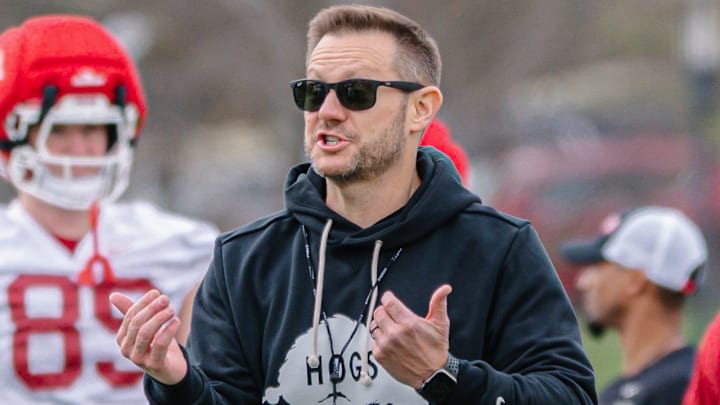 Arkansas Razorbacks coach Ryan Silverfield at spring practice. Arkansas Razorbacks coach Ryan Silverfield at spring practice.