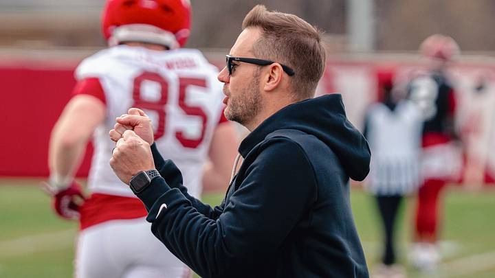 Arkansas Razorbacks coach Ryan Silverfield at spring practice. Arkansas Razorbacks coach Ryan Silverfield at spring practice.