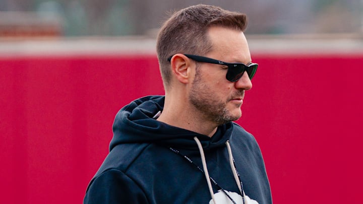 Arkansas Razorbacks coach Ryan Silverfield at spring practice.