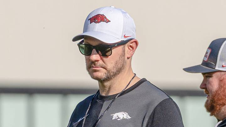 Arkansas Razorbacks coach Ryan Silverfield during spring practices. Arkansas Razorbacks coach Ryan Silverfield during spring practices.