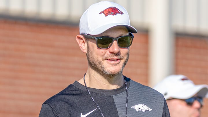 Arkansas Razorbacks coach Ryan Silverfield during spring practices.