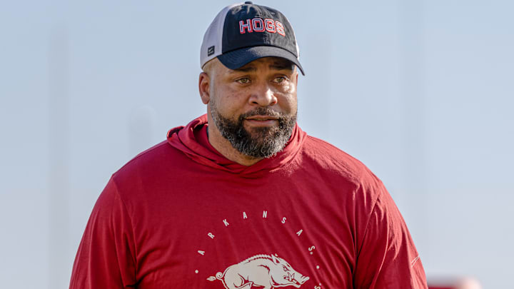 Arkansas Razorbacks defensive line coach Landius Wilkerson during spring practices.