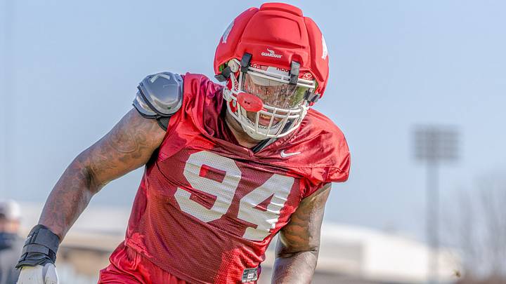 Arkansas Razorbacks defensive lineman Reginald Vaughn during spring practices. Arkansas Razorbacks defensive lineman Reginald Vaughn during spring practices.