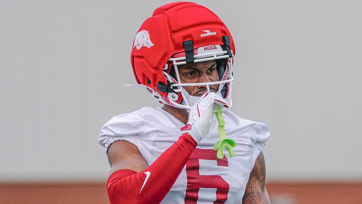 Arkansas Razorbacks Chris Marshall at spring practice.