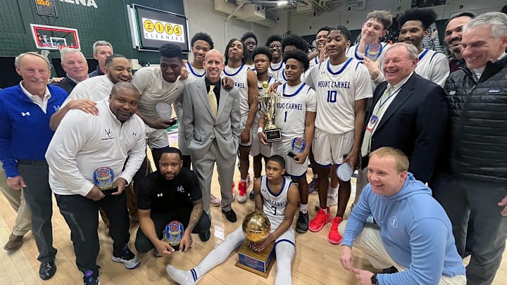 Our Lady of Mount Carmel boys basketball completed its finest season Monday evening. The Cougars, ranked No. 1 in High School On SI's Maryland state Top 25, won their first Baltimore Catholic League Tournament title with a 53-38 victory over Mount St. Joseph at Loyola University’s Reitz Arena.