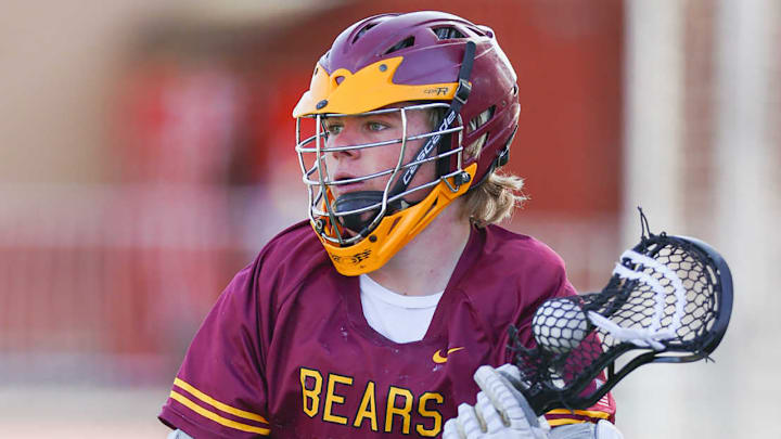 Colin Kryger competes for the Menlo-Atherton boys lacrosse team during the 2025 season.