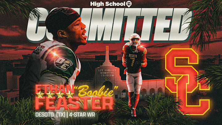 Ethan "Boobie" Feaster, who reclassified to the Class of 2026, shocked many by committing to USC during a 4th of July announcement party. Ethan "Boobie" Feaster, who reclassified to the Class of 2026, shocked many by committing to USC during a 4th of July announcement party.