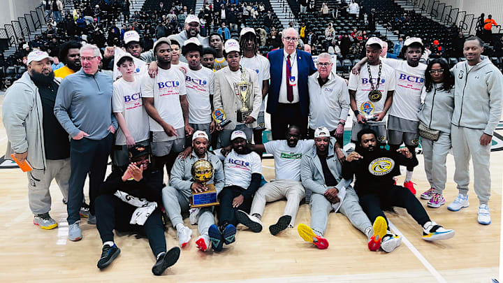 St. Frances Academy shows off its hardware after capturing its 12th BCL Tournament Championship on March 4, 2026.