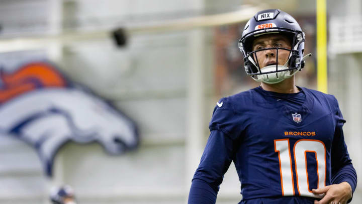 Denver Broncos rookie quarterback Bo Nix. Denver Broncos rookie quarterback Bo Nix.