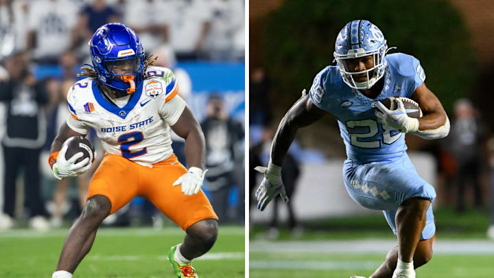 Boise State running back Ashton Jeanty and North Carolina running back Omarion Hampton. Boise State running back Ashton Jeanty and North Carolina running back Omarion Hampton.