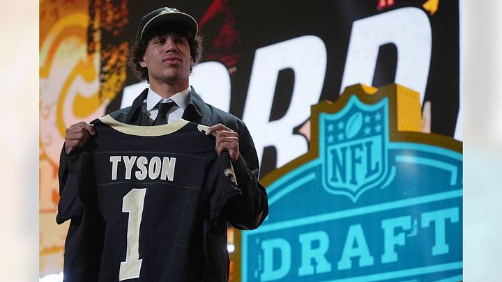Jordyn Tyson is selected with the eighth pick of the NFL Draft by the New Orleans Saints on Thursday, April 23, 2026, in Pittsburgh.